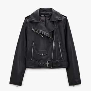 ZARA VEGAN LEATHER MOTO JACKET